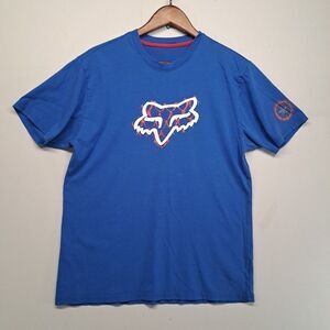 Fox Racing x Marvel Captain America Motocross Graphic T-Shirt Blue Men's Large